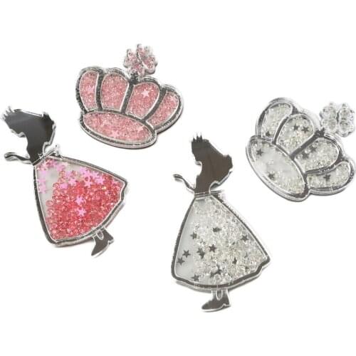 Princesses Crown Quicksand Acrylic Planar Resin DIY Handmade For Bows Gift Crafts Home Jewelry Accessorie,1Yc17915