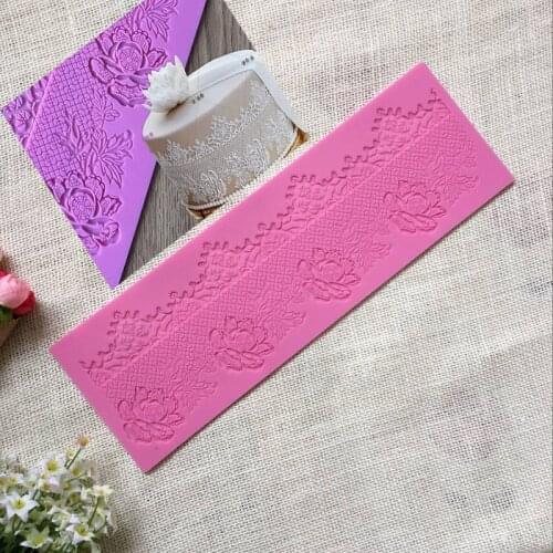Rose pattern silicone cake mold Pouring sugar lace mat DIY baking decorative mold