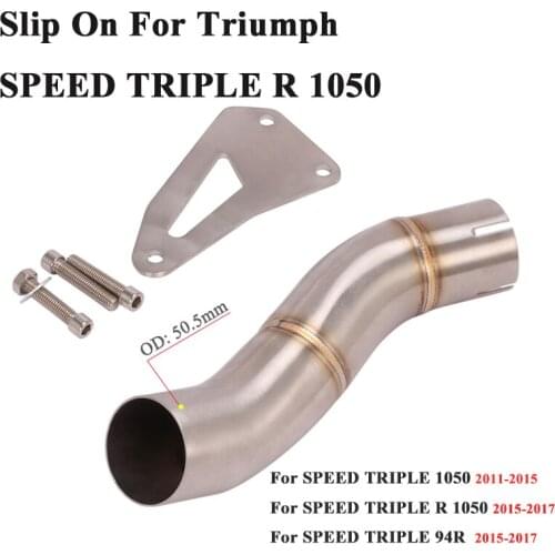 Slip On For Triumph SPEED TRIPLE R 1050 2011 - 2017 Motorcycle Exhaust System Escape Modified Connection Middle Link Pipe 51mm