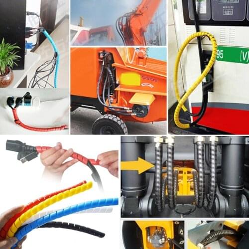 2m 10mm PP Spiral Wrapping Bands Cable Tidy Wrap Wire Management Organizer Tube HX6D