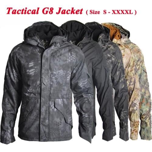 Tactical G8 Winter Men Thermal Thick Jacket Waterproof Hunting Military Jacket Camouflage Windbreaker Jacket S-XXXXL