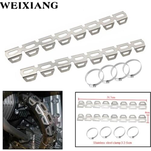 Universal 304 Stainless steel Motorcycle Exhaust Muffler Pipe Heat Shield Exhaust Pipe Heat Insulation Cover For BMW R1200 GS