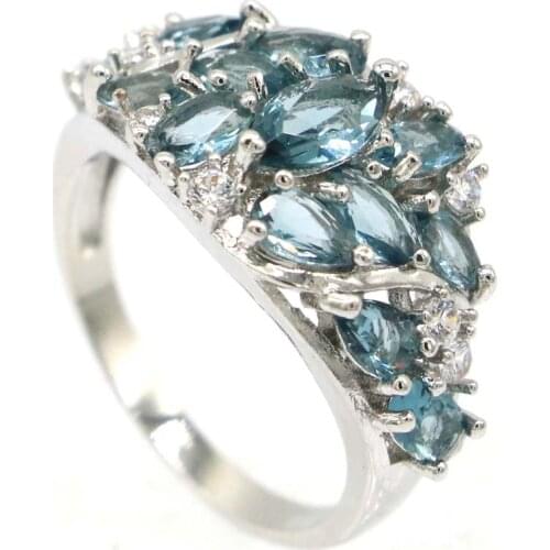 18x8mm SheCrown Engagement Ring Created Green Tsavorite Garnet Violet Tanzanite For Womans Silver Ring Fine Jewelry Wholesale