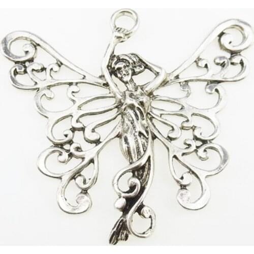 1pc Antique Silver Metal Fairy Butterfly Charms Pendants DIY Jewelry Findings 12728
