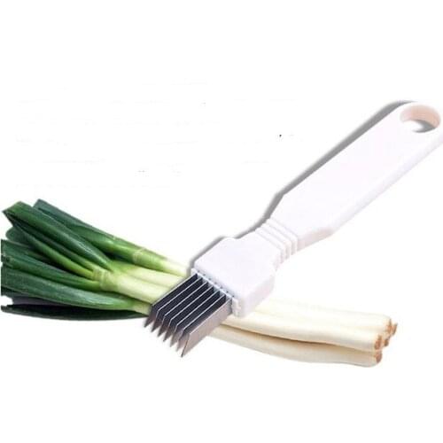 1PC Stainless Steel Green Onions Cutter Green Spring Onion Slicer Device Vegetable Shredder Slicer Cutter Easy Handle EKX 313