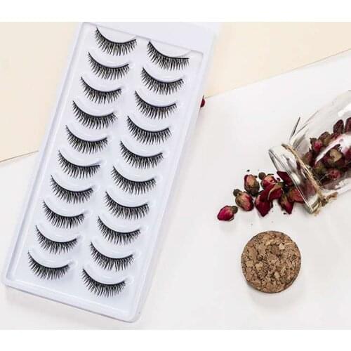 10 Pairs Eyelashs Long 3D Faux Mink Eyelashes Lashes False Eyelashes Natural Thick Handmade Full Strip Lashes Volume Soft Mink