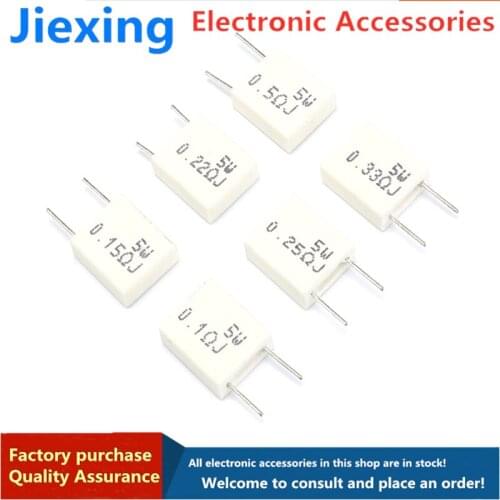 10psc 5W non-inductive cement resistance 0.01R 0.015R 0.2R 0.22R 0.33R 0.5R ohm ceramic