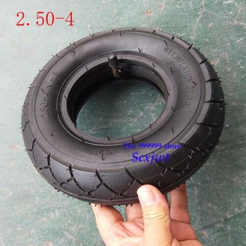 2.50-4 Tire + Inner TUBE tyre out tire For Gas & Electric Scooter Bike metal valve TR87 Scooter wheelchair wheel