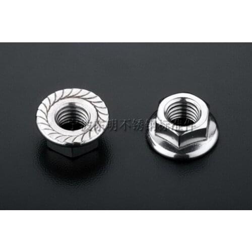500pcs/lot DIN6923 Stainless steel hex fange nut flanged locking nuts M3 M4 M5 M6 SUS304