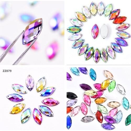 36 colors Acrylic hand-sewn drill horse eye AB color flat bottom rhinestones mobile phone shell paste drill DIY rhinestone ZZ079
