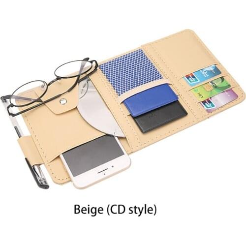 Auto Car Accessories Sunglasses Clip Car Storage Bag Multifunctional Sun Visor
