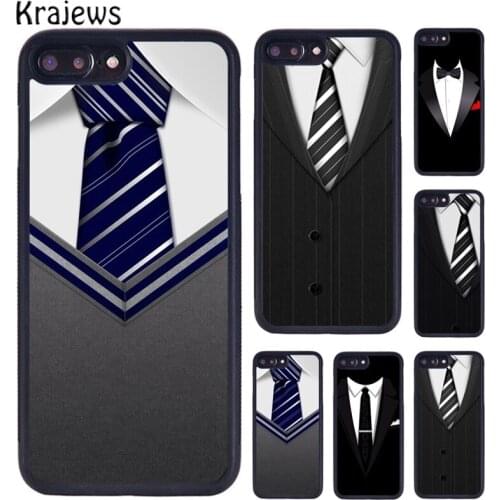 Krajews SUIT UP GENTLEMAN TIE BOW Cell Phone Case For iPhone 5 6S 7 8 plus 11 12 Pro X XR XS Max Samsung Galaxy S6 S7 S8 S9 S10
