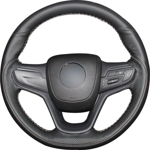 Black Natural Leather Car Steering Wheel Cover for Buick Excelle 2015-2017