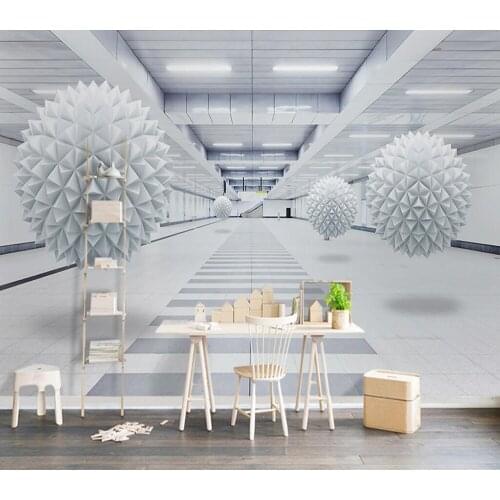 Decorative wallpaper 3d spherical abstract architectural space background wall painting