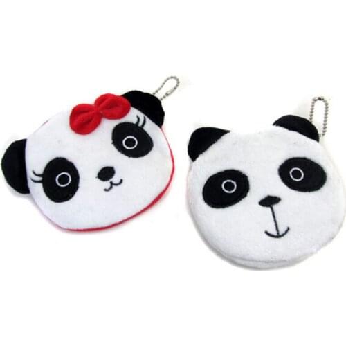 Kawaii Cartoon Panda Children Plush Coin Bag Purse Zipper Change Purse Wallet Key Card Storage Bag Kids Girl Women For Gift
