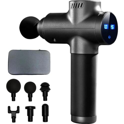 LCD Screen Electric Massage Gun 6 Gear Deep Tissue Muscle Handheld Massager for Pain Relief Body Relaxation Massager Exercise