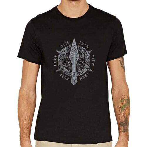 Cotton T-shirt Sales Tees Vikings Odin 2019 New arrival Odin Viking T Shirts Mens Round Neck Short Sleeve Clothes New fashion