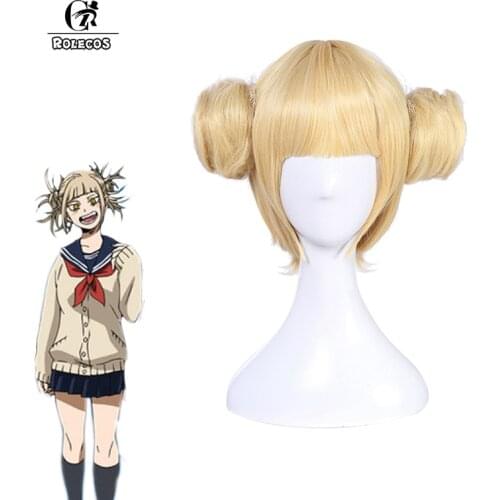 ROLECOS MHA Anime Cosplay Hair Himiko Toga Cosplay Headwear BNHA Women Synthetic Hair Cos