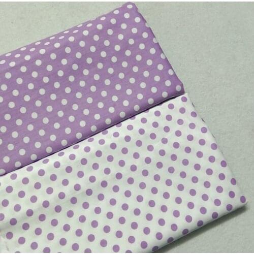 Graceful Purple Polka Dot Printed 100% Cotton Fabric 50x160cm dot patchwork textile cloth apparel quilting cushion sheet home
