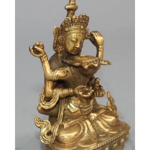 China old Tibetan Buddhism Pure copper Happy Buddha Decoration