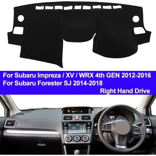 TAIJS For Subaru Impreza / XV / WRX 4th GEN 2012 - 2016 Forester SJ 2014 - 2018 Dash Mat Dashboard Cover Right Sun Shade Carpet