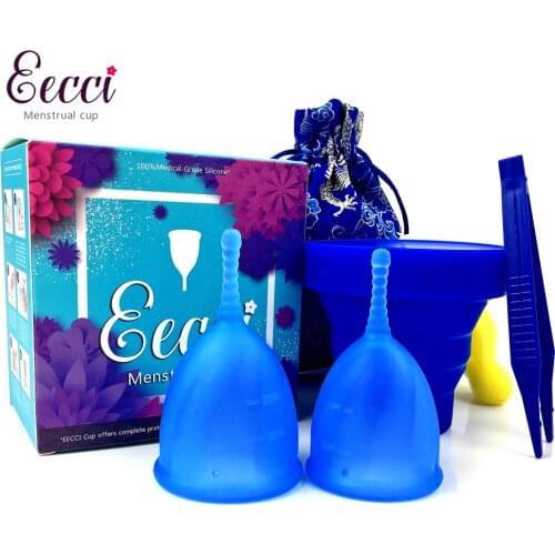 Menstrual Cup Period Cups for women Lady menstrual period Reusable feminine hygiene menstrual copa EECCI brand 2PCS with tools