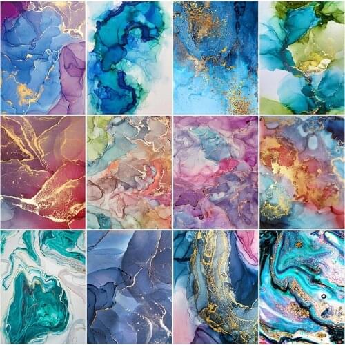 MomoArt Diamond Painting Landscape Picture Of Rhinestone Diamond Embroidery Abstract Cross Stitch Mosaic Colorful Handicraft