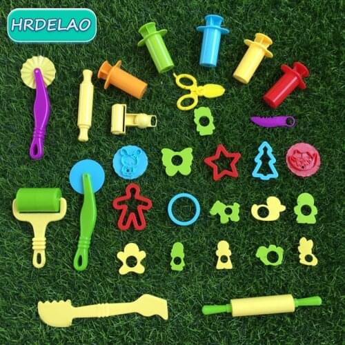 30pcs DIY Slimes Play Dough Tools Accessories Plasticine Model Modeling Clay Kits Soft Clay Plastic Set Moulds Toys for children