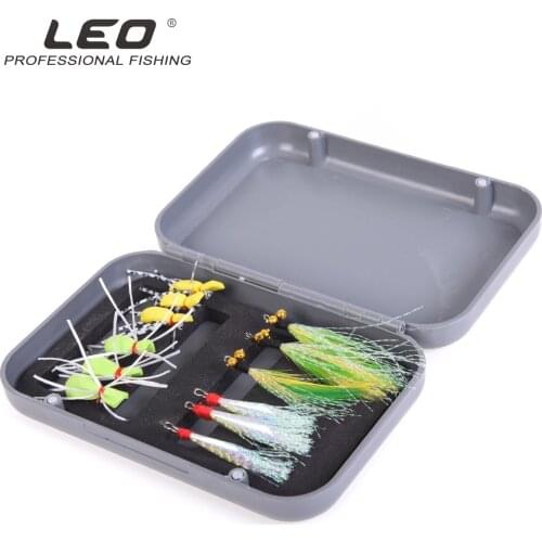 12pcs/boxed Leo Fishing Lure Set 28043 Bionic Fly Fishing Hooks Lure Bait Feather Lifelike Insect Fly Fishing Accessories Pesca