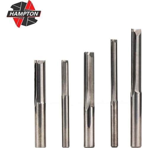 Hampton Two Flutes Straight End Mill 4mm 6mm Shank CNC Router Bits Carbide Tungsten End Mills Straight Engraving Cutters
