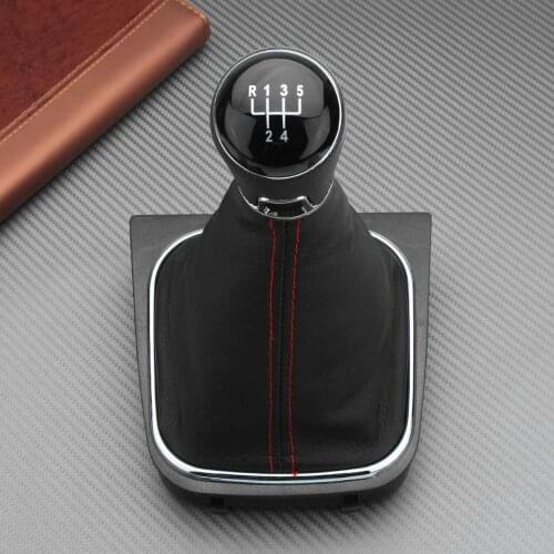 New 5 Speed Car Manual Gear Shift Knob Shifter Lever Stick Leather Gaiter Boot Cover For VW Golf 5 6
