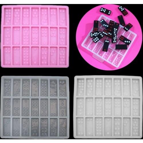 Silicone Dominoes Mold Chocolates Cake Candy Polymer Clay Dominoes Epoxy Resin Mold Dominoes Game Casino Fun Art Crafts