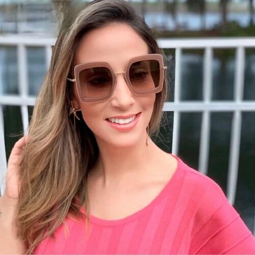 Oversized Square Sunglasses 2021 Classic Big Frame Eyewear New Fashion Designer Women Men Outdoor Oculos UV400