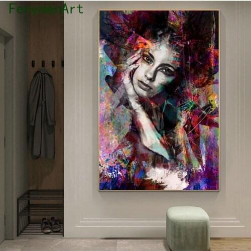 Modern Graffiti Art Girl Canvas Paintings Abstract Woman Posters And Prints Nordic Wall Art Picture For Living Room Home Decor