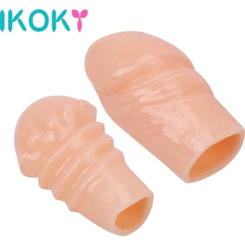 IKOKY Penis Ring Delay Ejaculation Sex Toys for Men Male Glans Sleeve Reusable Penis Extender Enlargement Cock Ring Silicone
