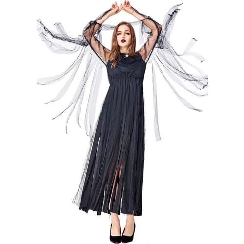 Umorden Adult Black Magic Sorceress Costume Vengeful Spirit Ghost Cosplay for Women Halloween Purim Party Costumes Fancy Dress