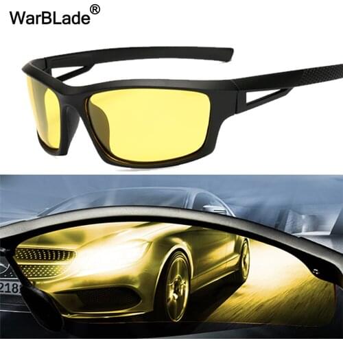 WarBLade 2020 New Fashion Polarized Night Driving Night Vision Sunglasses Men Brand Designer Enhanced Light anti-glare Glasses
