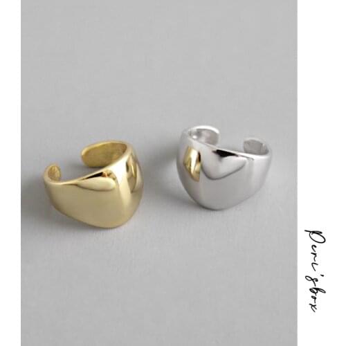 PerisBox 925 Sterling Silver Glossy Small Clip Earrings Without Piercing Mini Circle Ear Cuff Minimalist Ear Cuffs for Women