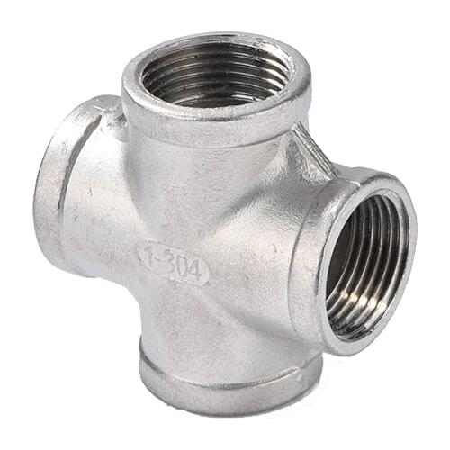 1/8" 1/4" 3/8" 1/2" 3/4" 1" 1-1/4" 1-1/2" BSP Female Thread 304 Stainless Steel 4 Four Way Cross Pipe Fitting Connector