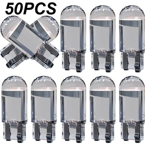 100/50/30Pcs Car T10 Led Bulbs 194 168 W5W LED Light Cold White Auto COB Silica Red Blue Green Yellow License Plate Lamp 12V