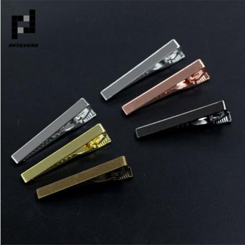 2pcs/lot 55x5mm Tie Clip Classic Simple Style Pin Clasp Bar Silver Color Male Business Necktie Clip Clasp Metal Men Jewelry