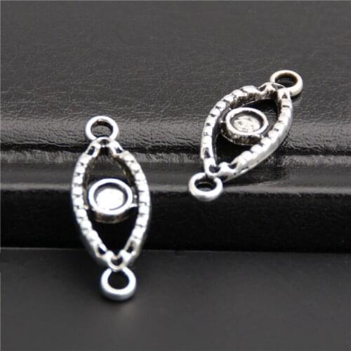 20pcs Silver Color Evil Eye Connector Accessories For Jewelry Charm Connectors Necklace Bracelet Pendants A2746