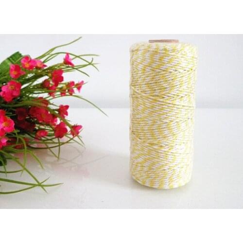 3 Spools (110yard/spool) Pick Colors Yellow Bakers Twine 12ply,Gift Packagin Colored Mason Jar Cotton Twine,String,Cords,Rope
