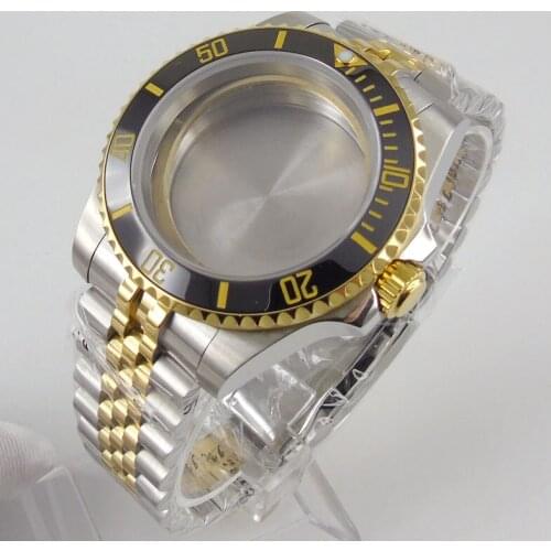 40mm Sapphire Glass Watch Case Ceramic Bezel Jubilee Fit NH35 NH36 ETA 2836 MIYOTA 8215 MOVEMENT
