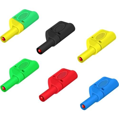 5pcs 4mm Stackable Safety Jacket Banana Plug PL6-PL8 Welding Type Connector Red/Yellow/Blue/Green/Black