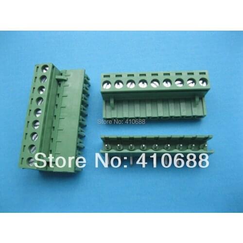 60 Pcs Angle 9 way/pin Pitch 5.08mm Screw Terminal Block Connector Pluggable Type Green 2EDCK-2EDCR-5.08