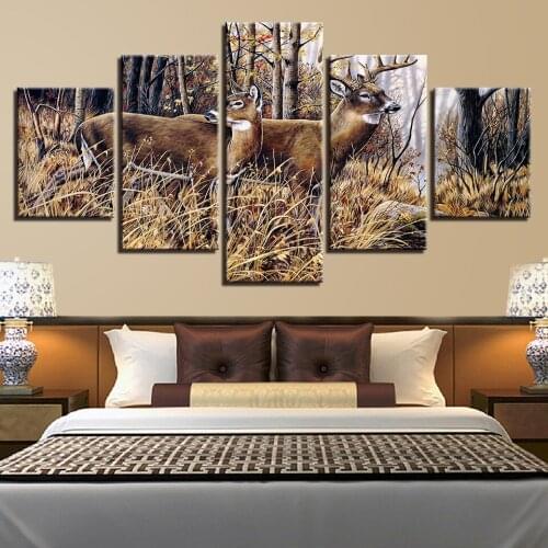 Forest Deers 5d diamond painting,full,square,round diamond embroidery 5 Piece,Animal Landscape mosaic diamond diy handwork Gift