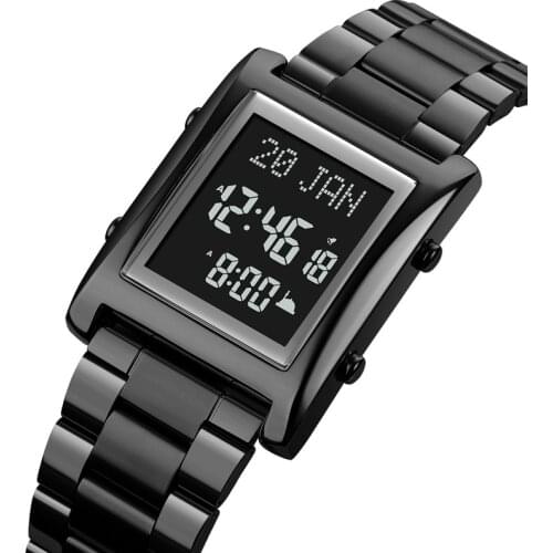 SKMEI Muslim Azan Clock Watch for Prayer with Qibla Compass Adhan Alarm Hijri Calendar Islamic Al Harameen Fajr Reloj Homme Men