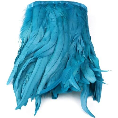 25-30cm Rooster Feathers Trim Cloth Sideband Chicken Pheasant Feather Trims fringe Clothing Wedding Decor Feather Ribbon 1 meter