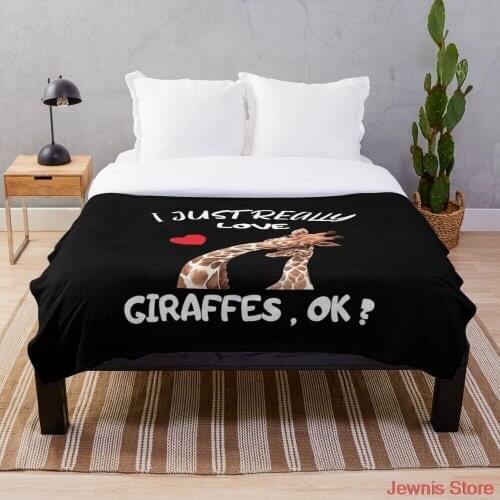 I just really love giraffes Blanket Fleece Cartoon Print Children Warm Bed Throw Blanket newborn bayby Adult Blanket